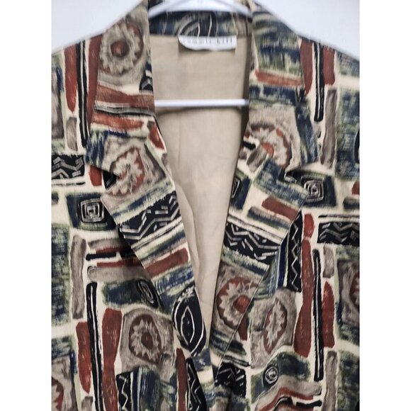 Vintage Summit Hill Womens Blazer Jacket Size 16 Tapestry Print One Button 90s - Picture 3 of 9